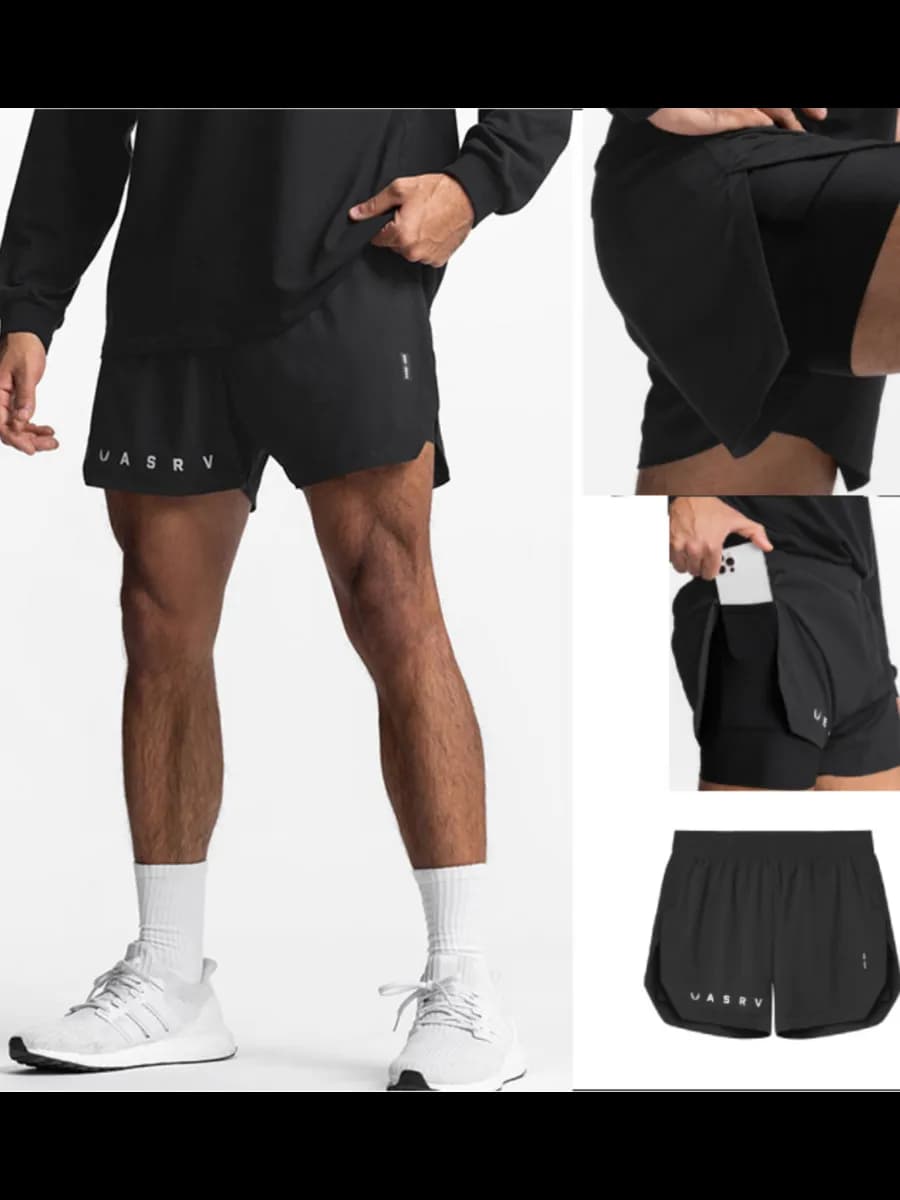 Шорты спортивные с чёрными тайцами