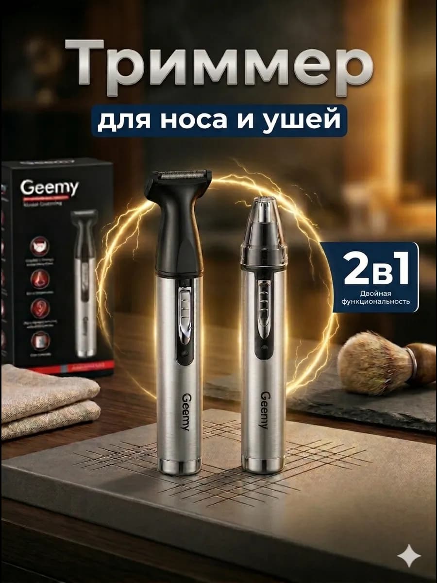 Триммер для носа и ушей с зарядкой 2В1