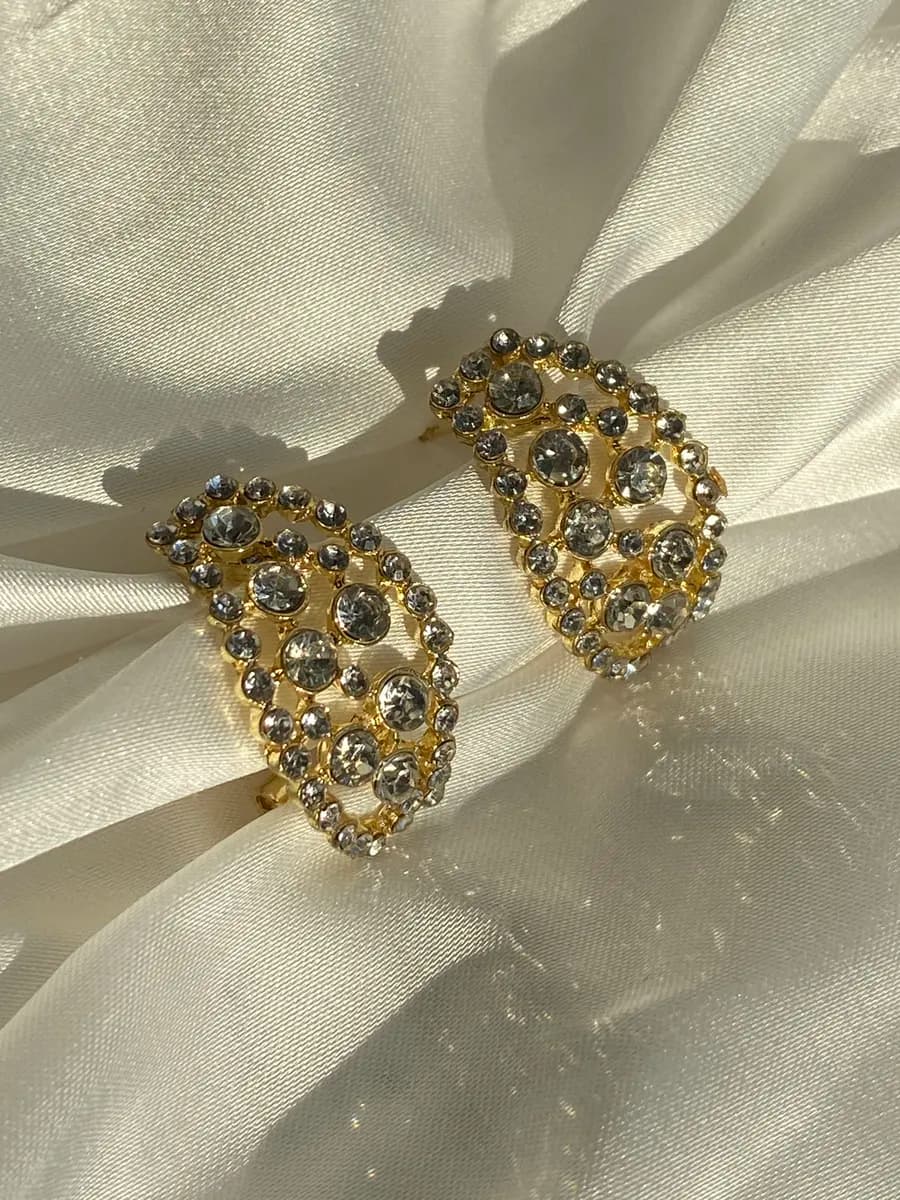 Серьги бижутерия со стразами