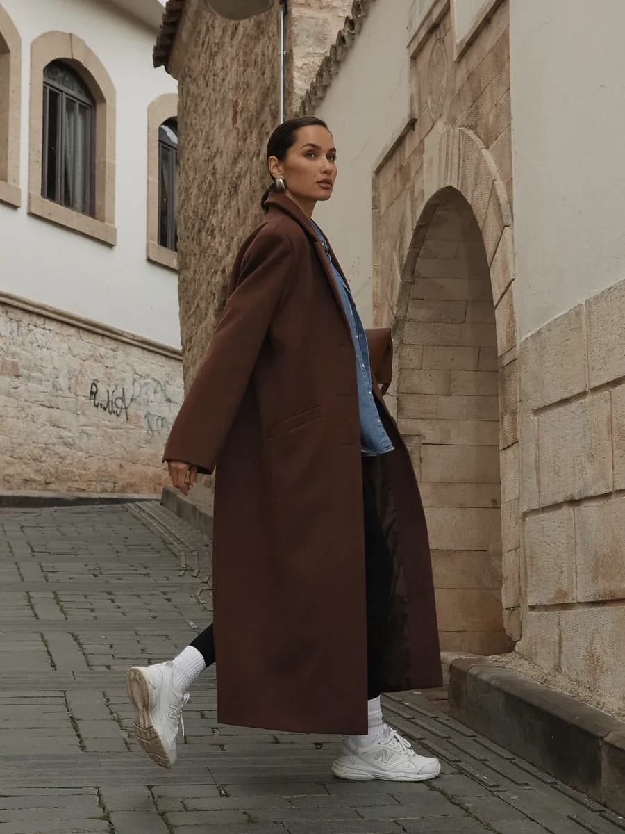 Пальто демисезонное длинное