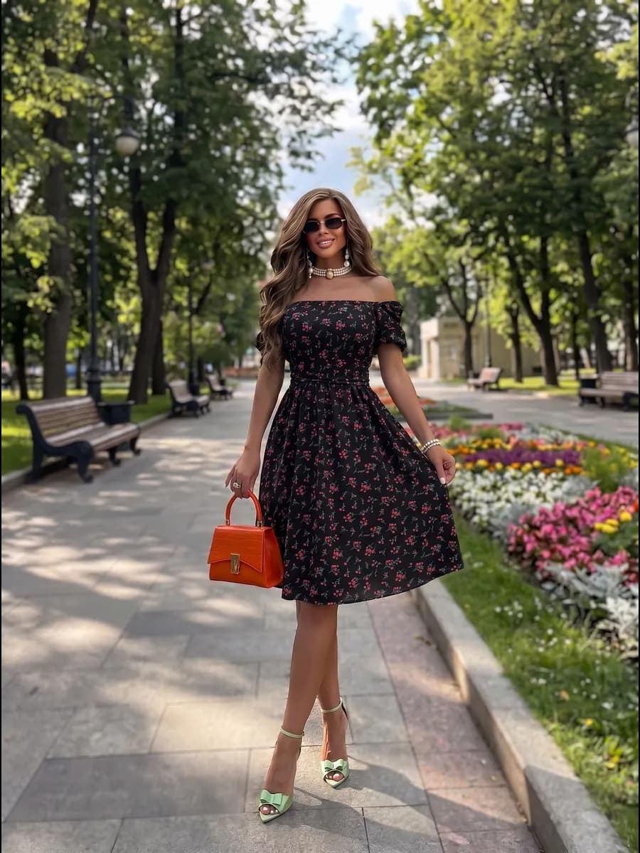 Платье летнее вечернее крестьянка