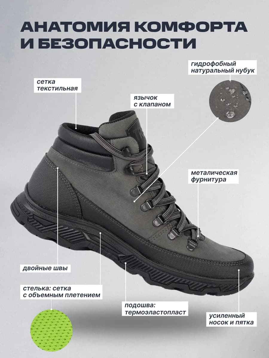 Городские полуботинки натуральная кожа Sizer - фото 1