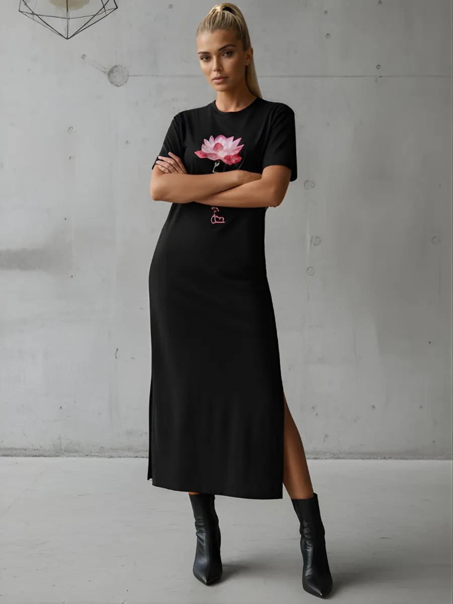 Платье-футболка с принтом