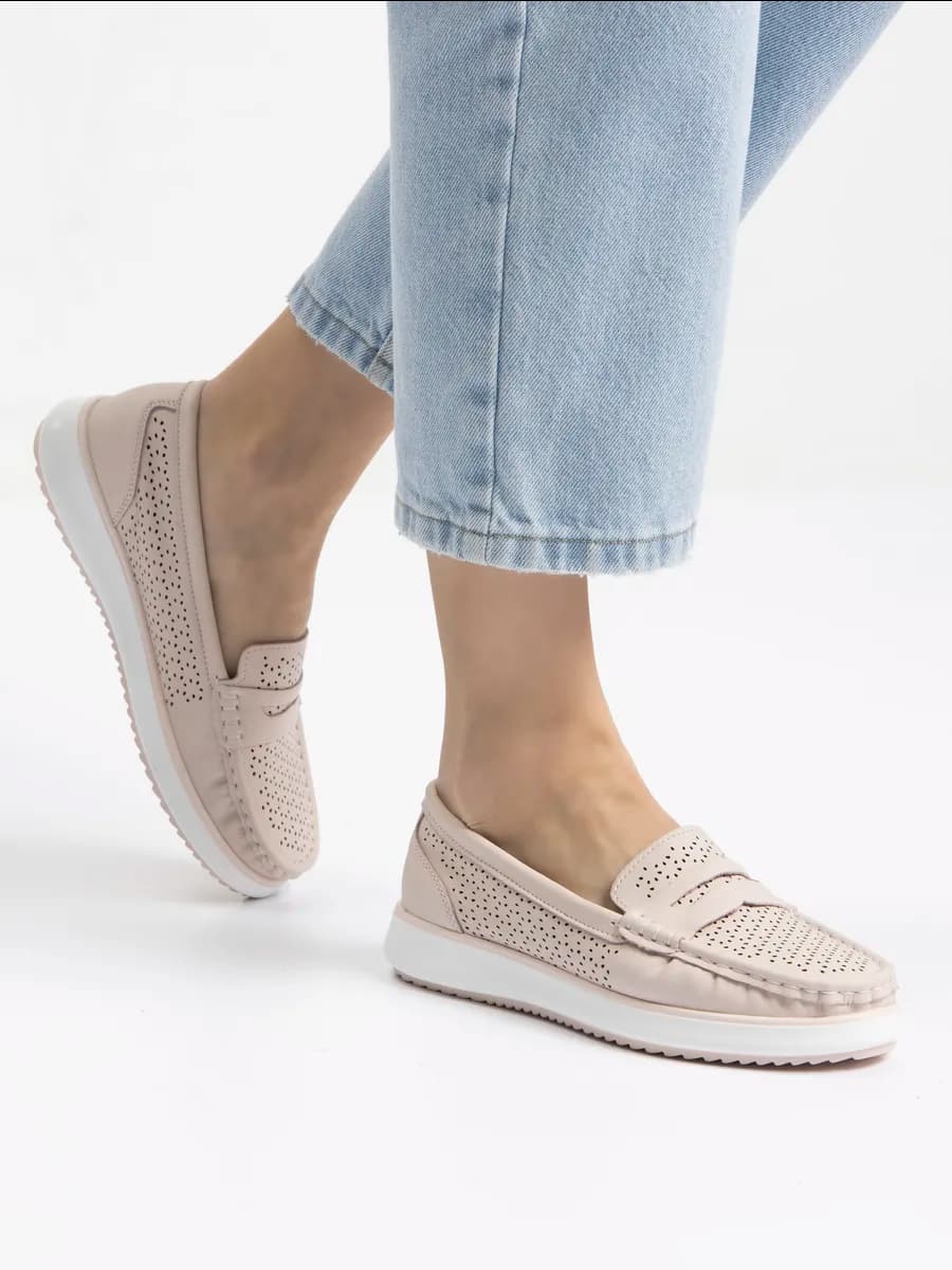 Мокасины женские летние натуральная кожа