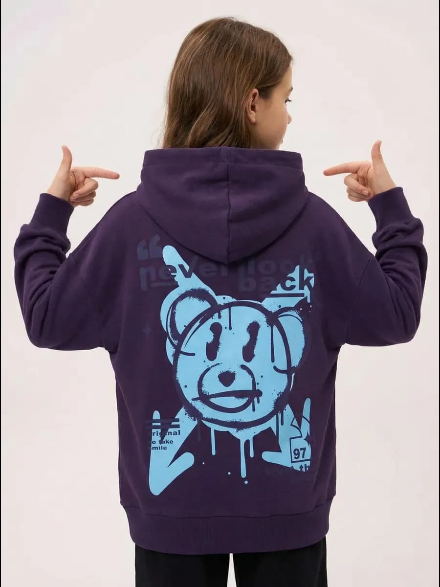 Худи детское хлопок оверсайз с капюшоном