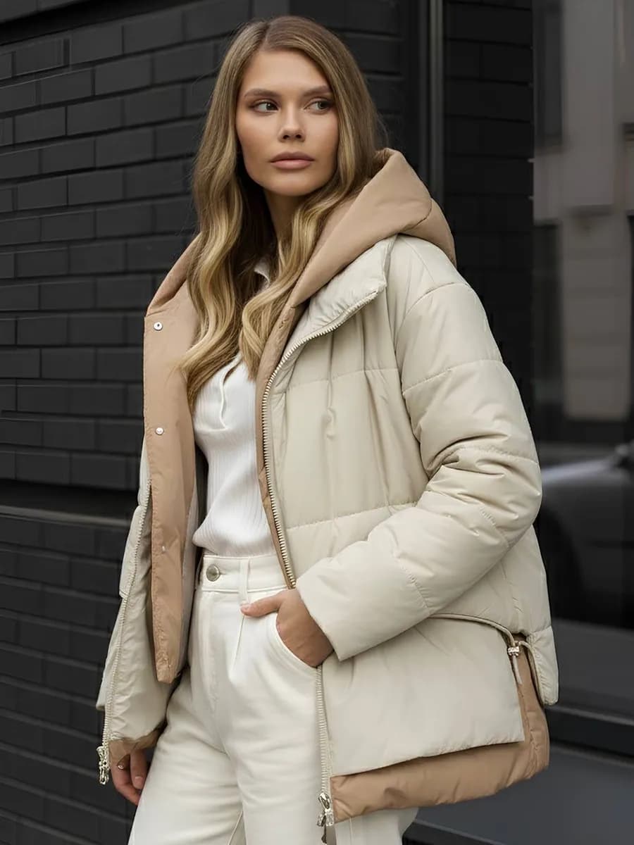 Куртка демисезонная оверсайз с капюшоном