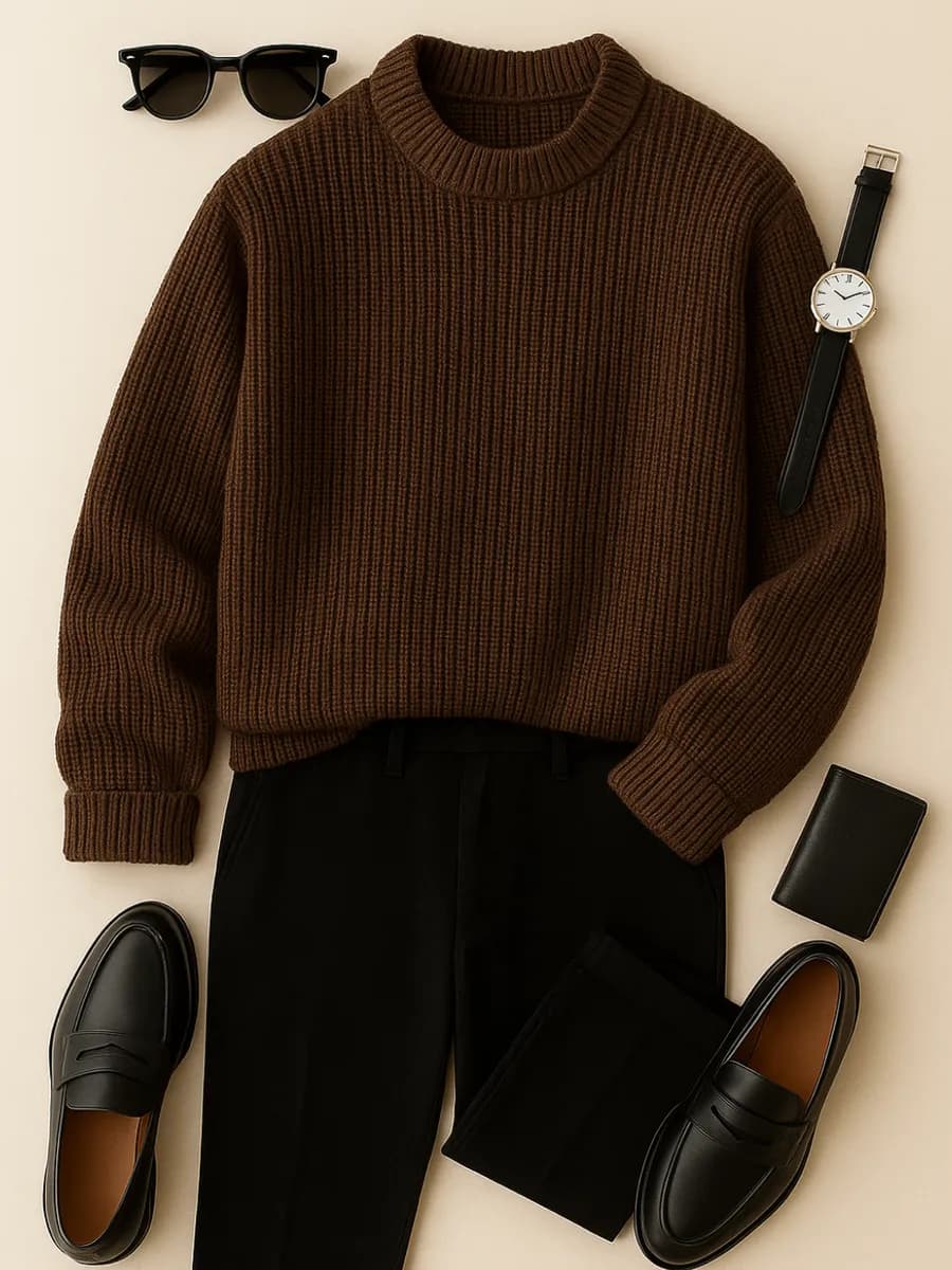 Свитер вязаный оверсайз теплый