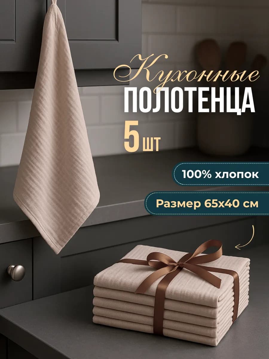 Кухонные полотенца, набор из 5 штук