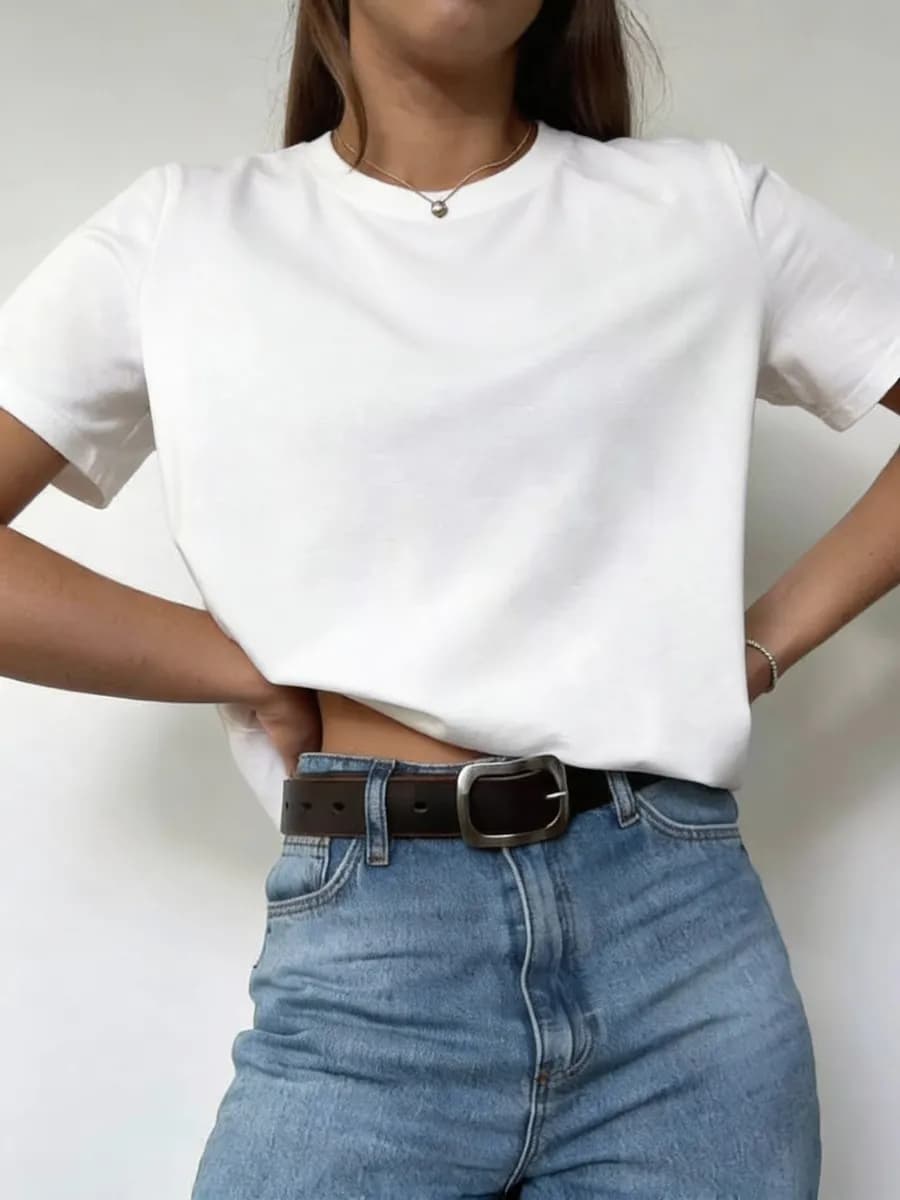 Футболка базовая однотонная белая