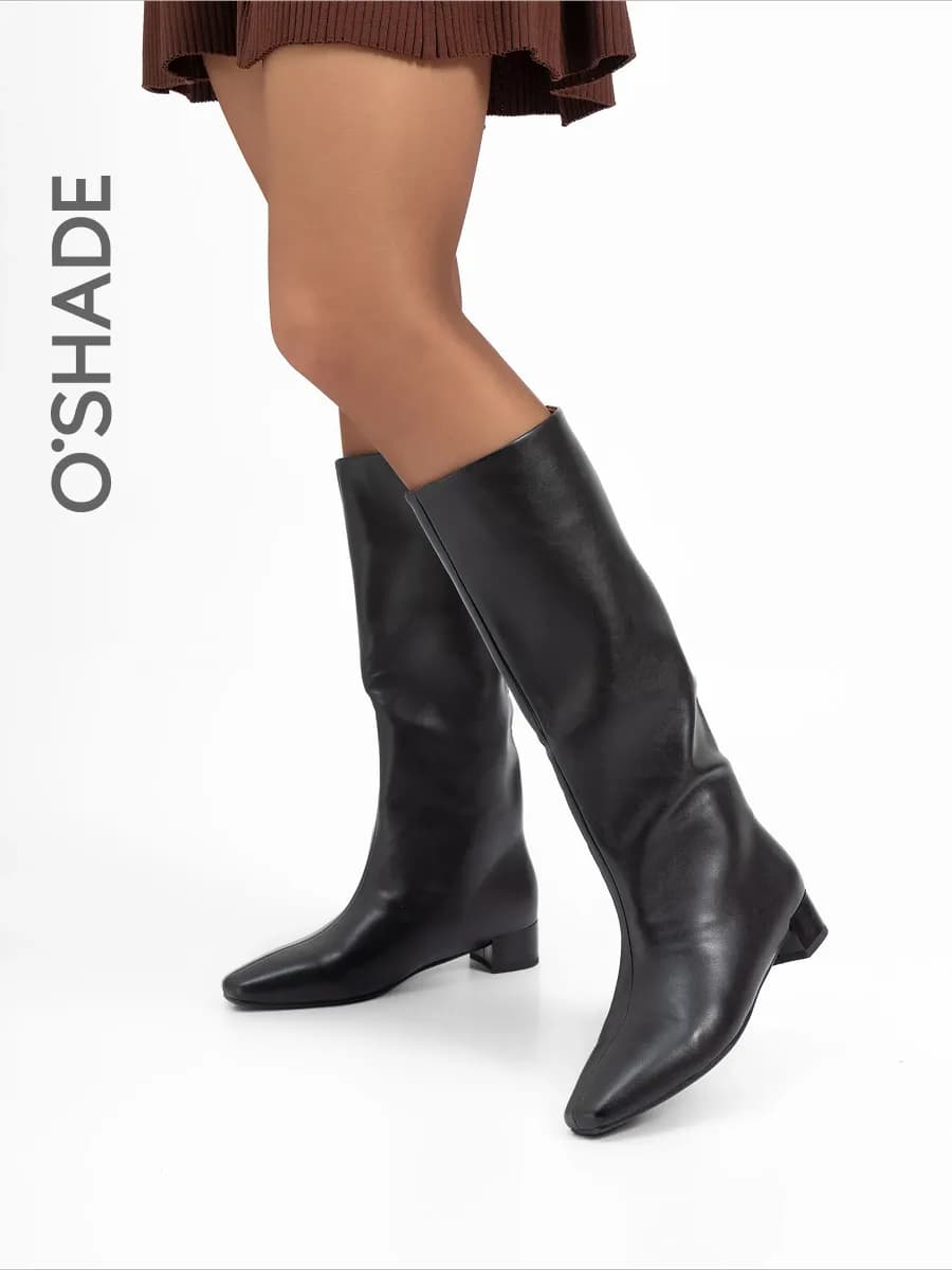 O'SHADE Сапоги трубы женские демисезонные на низком каблуке