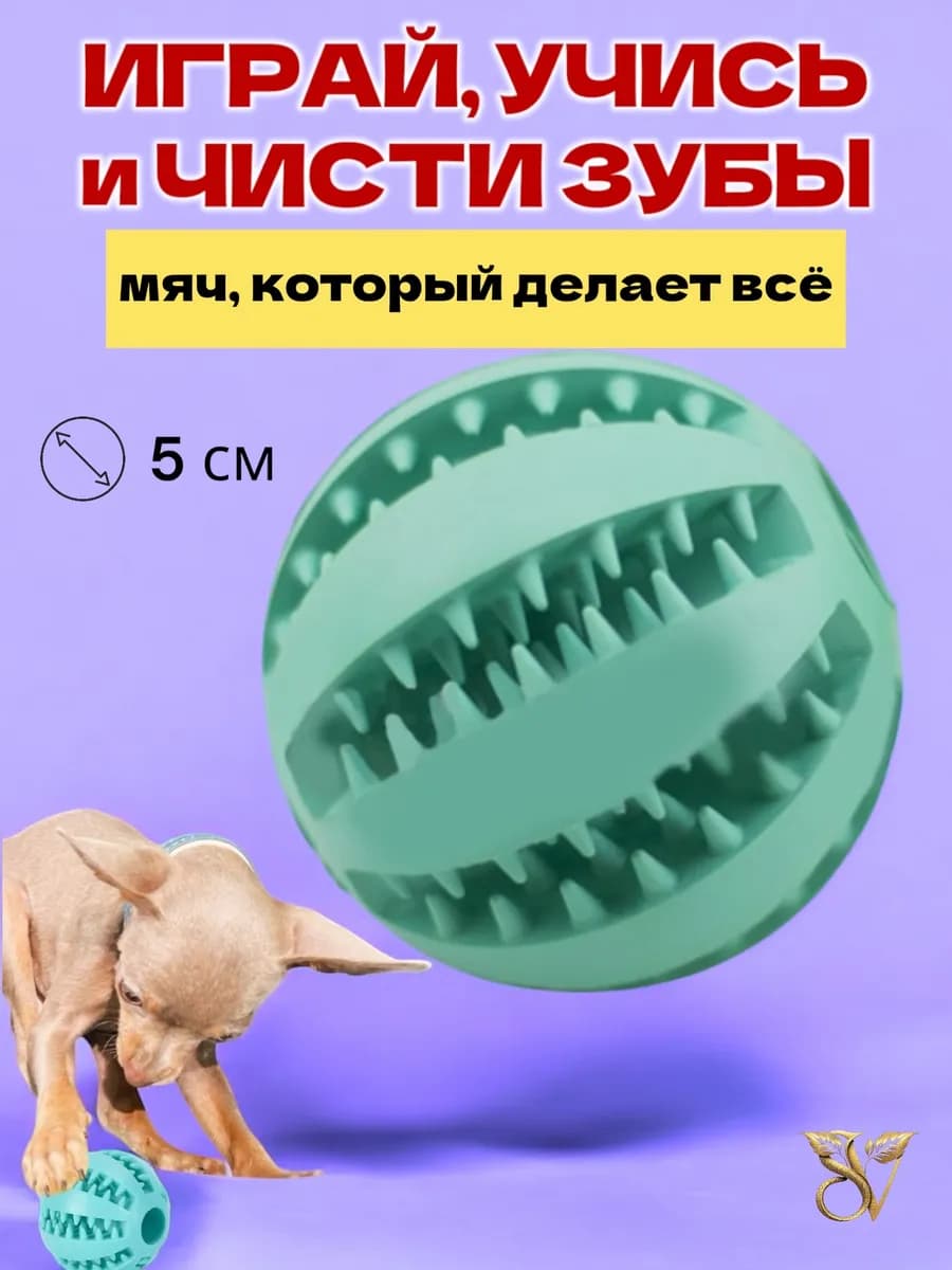мяч игрушка для собак бирюзовый