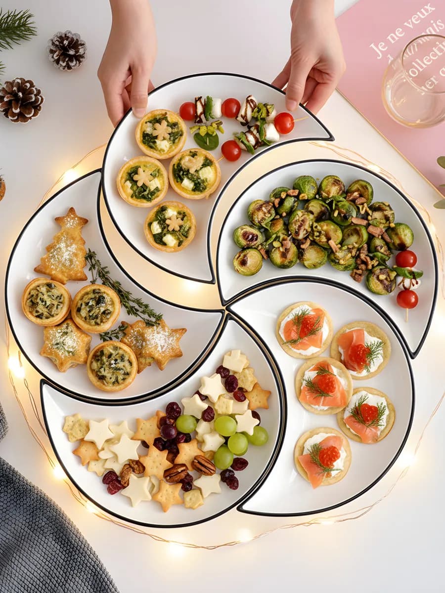 Набор тарелок менажницы для закусок и салатов 5 шт