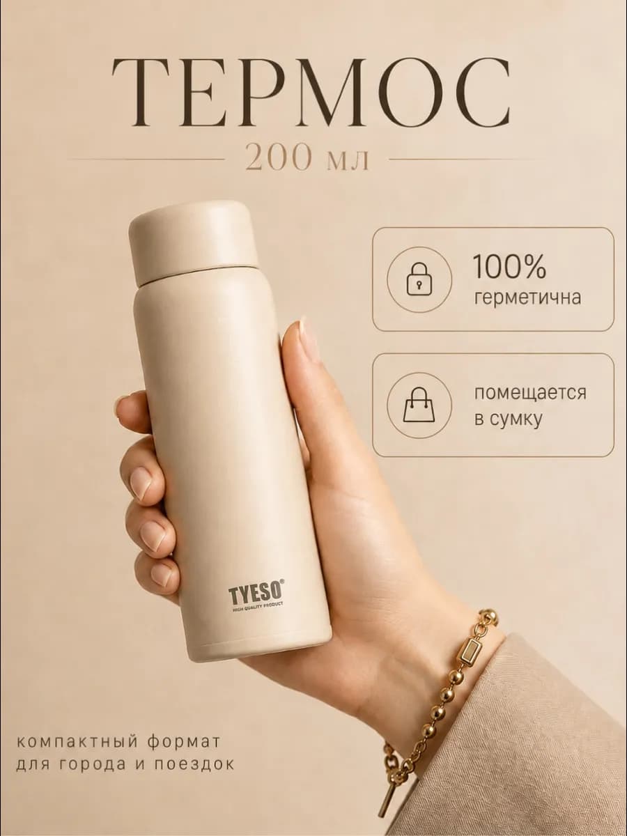 Термокружка, термобутылка 200 мл. (молоко)