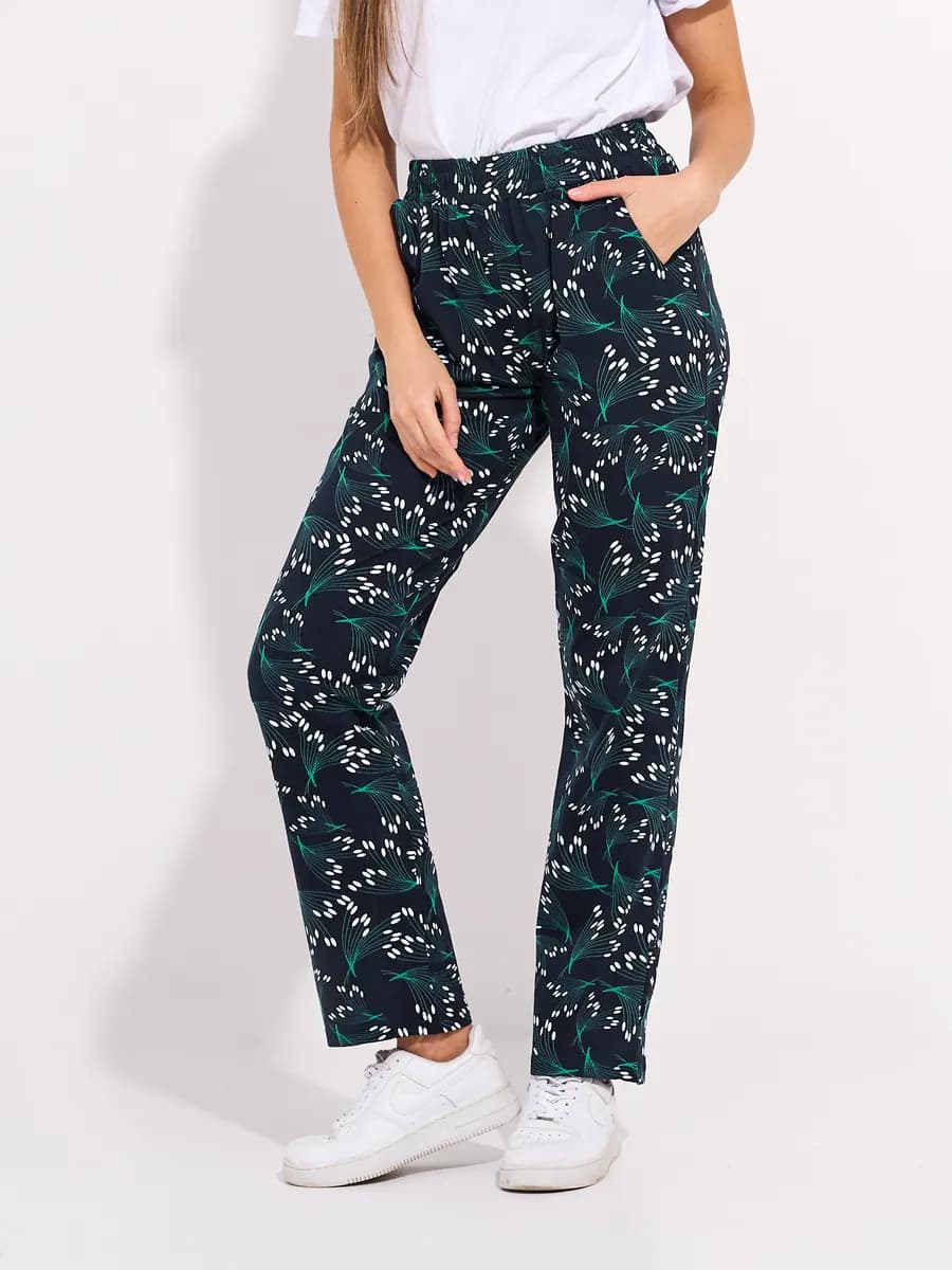 Штаны домашние с принтом хлопок легкие