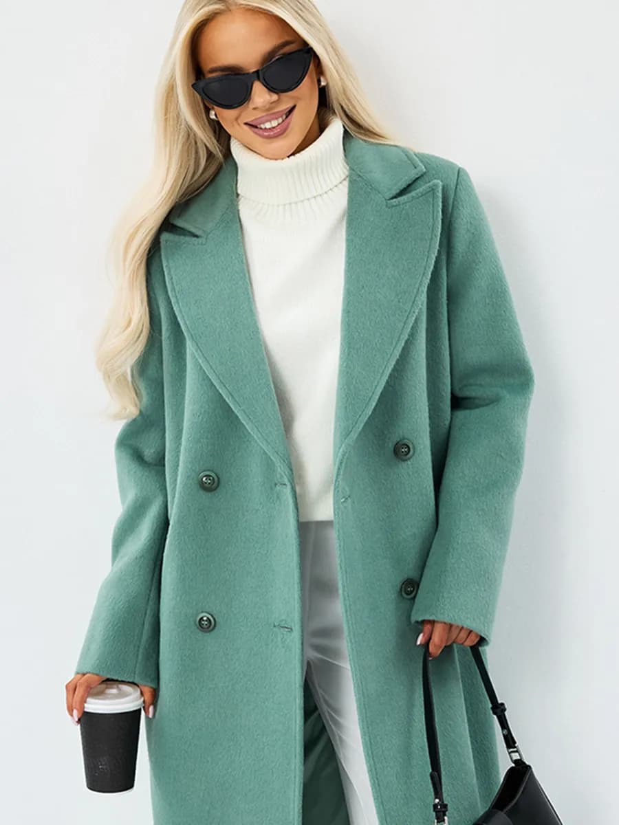 Пальто шерстяное весна осень длинное