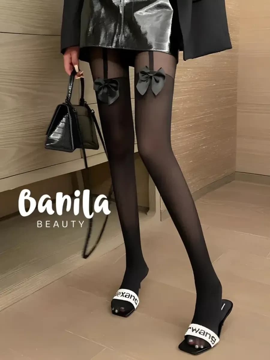 Колготки с атласными бантиками