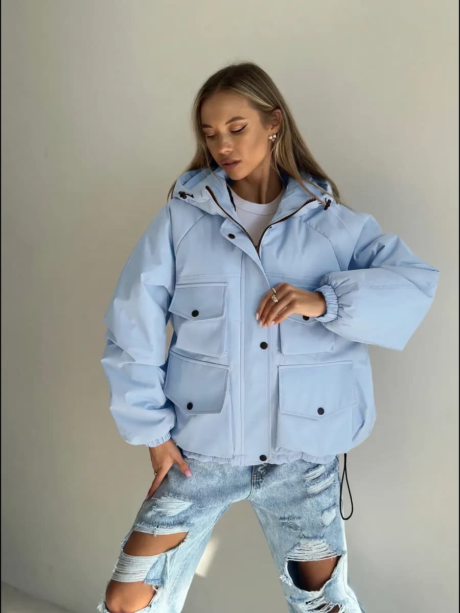 Куртка демисезонная с капюшоном оверсайз