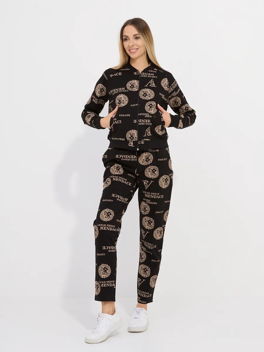 Костюм с принтом на молнии легкий спортивный для дома и дачи