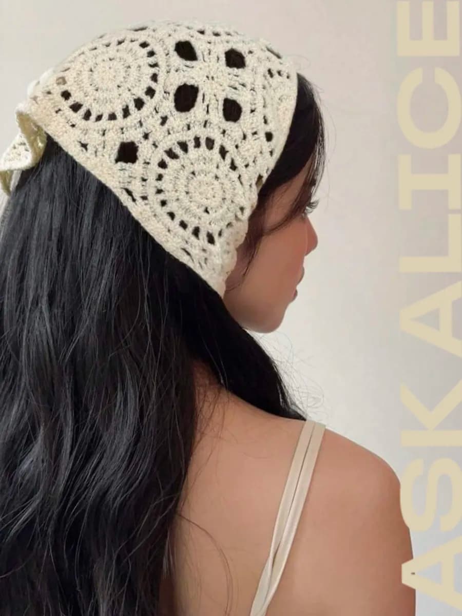 косынка вязаная кружевная ажурная