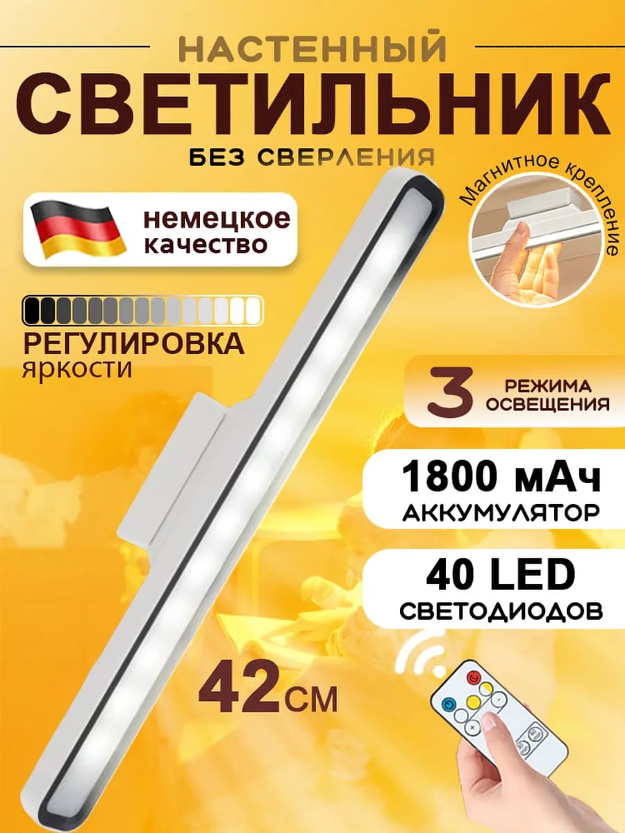 Светильник настенный беспроводной с пультом