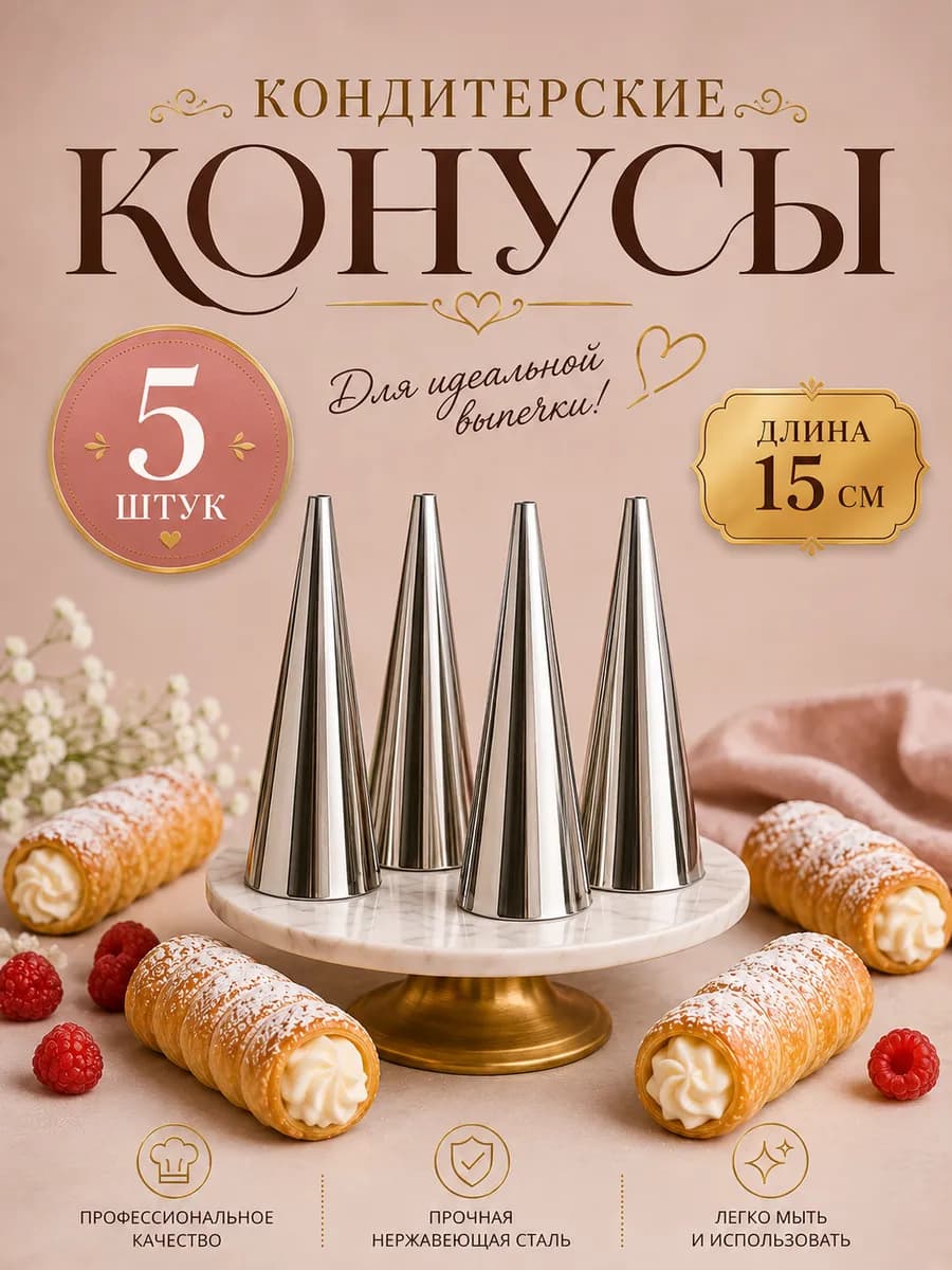 Конусы для выпечки - 15см (5 шт)