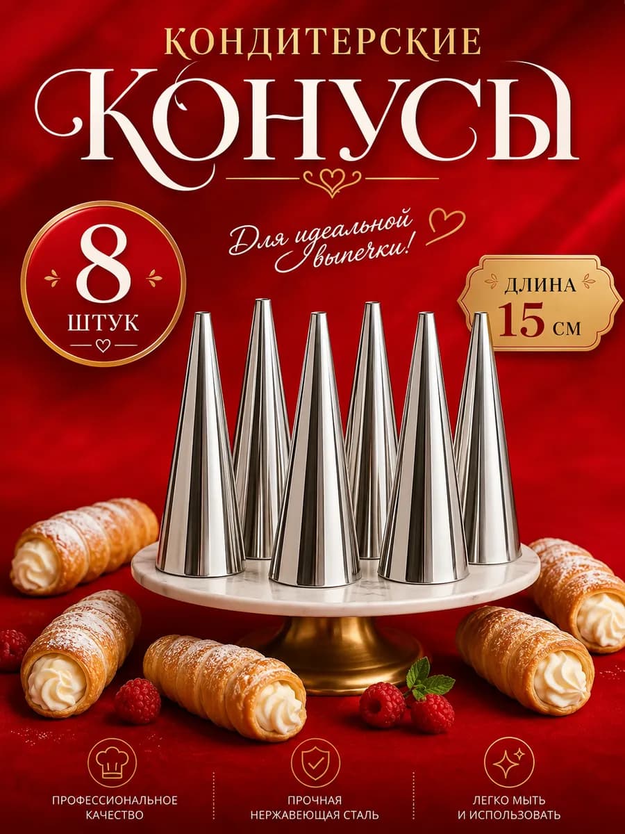 Конусы для трубочек 15 см (8 шт)
