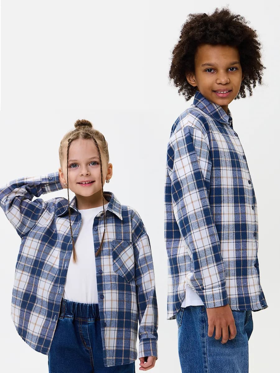 Рубашка детская в клетку
