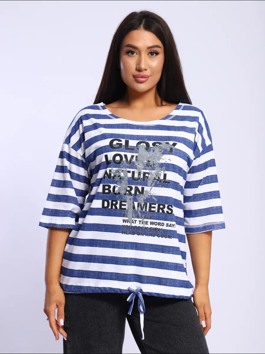 Футболка оверсайз с принтом хлопок