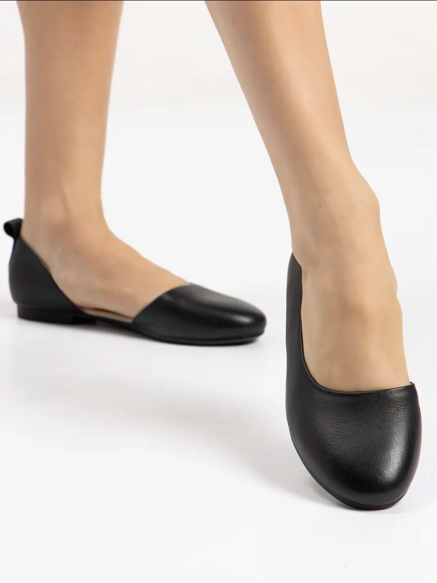 Балетки женские черные - фото 1