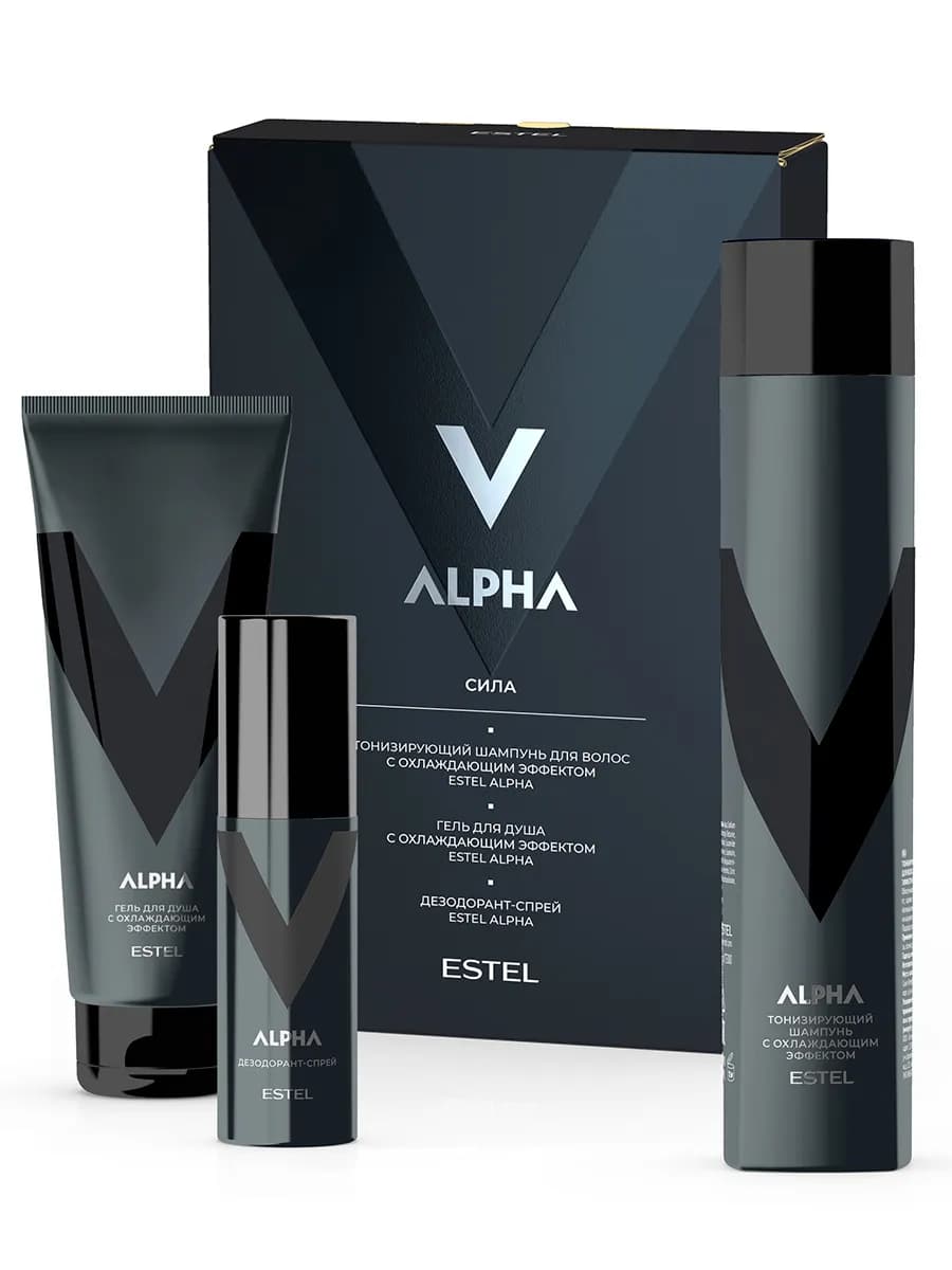 Подарочный набор для мужчин ALPHA для волос и тела
