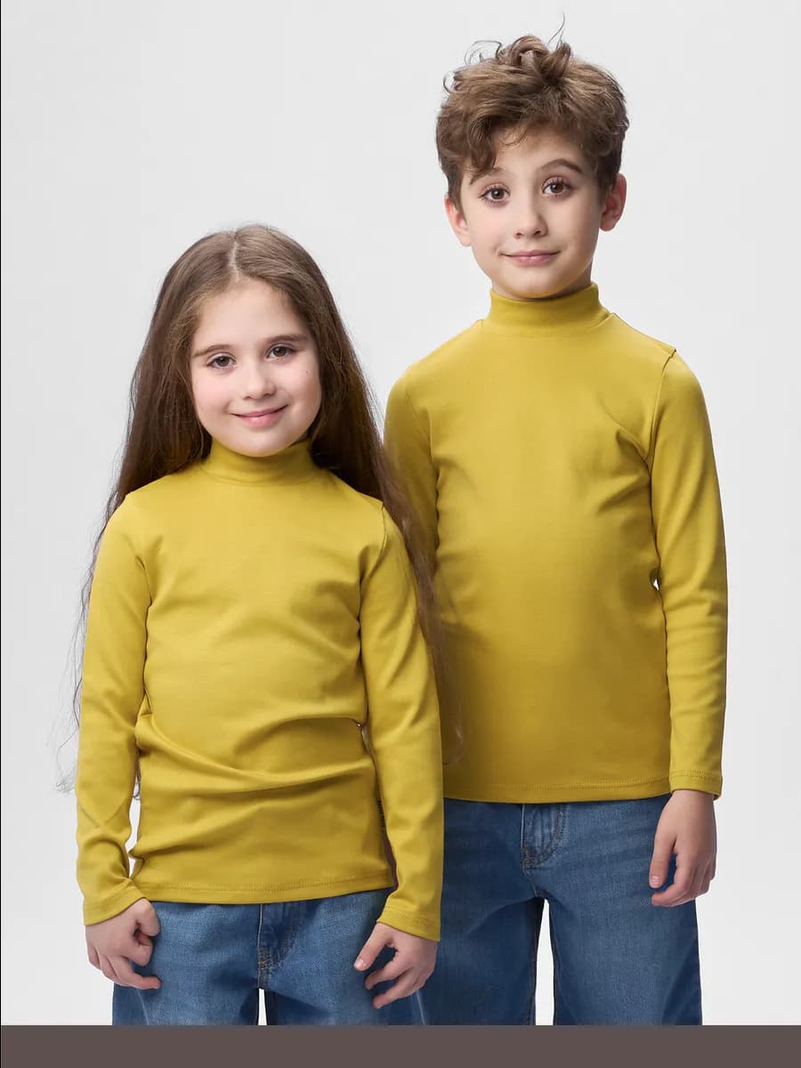 Водолазка для девочки и мальчика детская однотонная