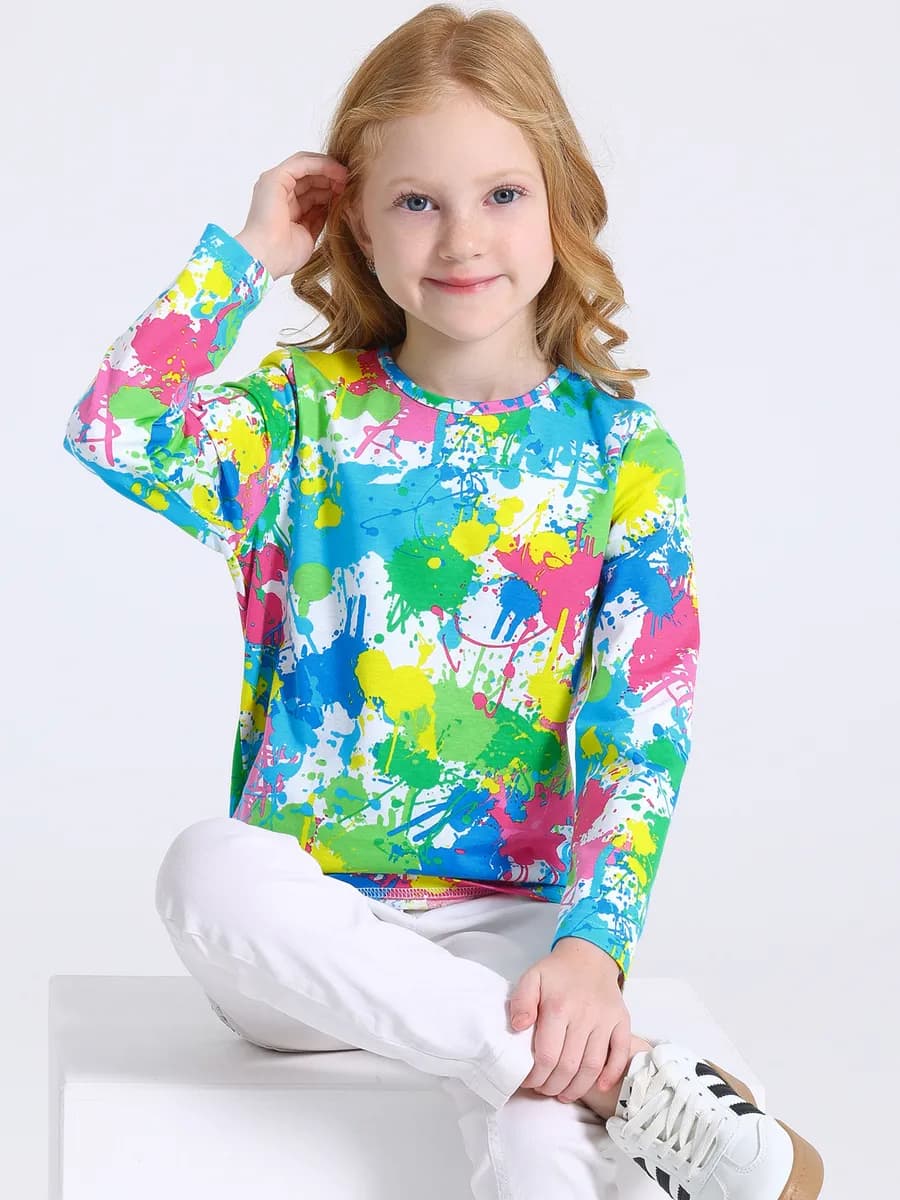 Лонгслив с принтом в садик хлопок 100%