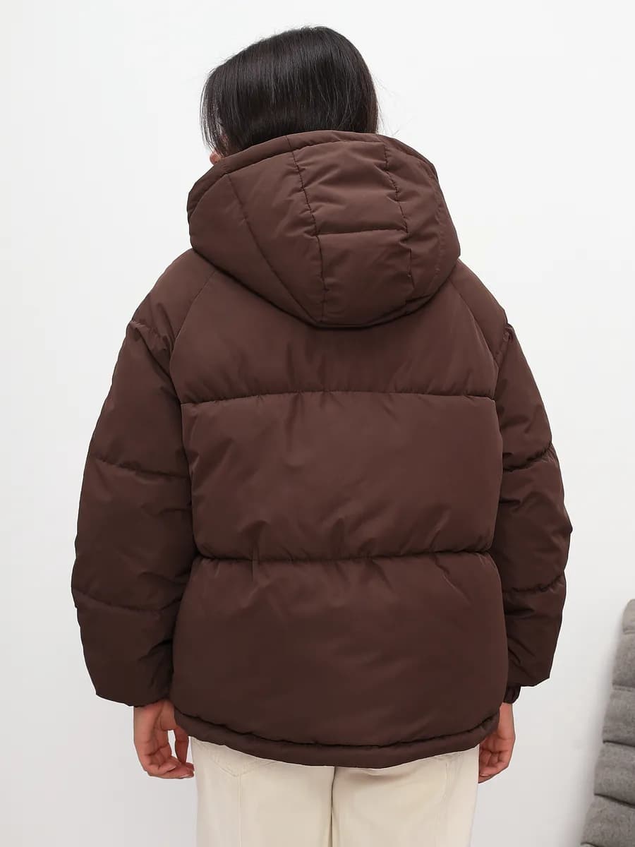 Куртка демисезонная укороченная утепленная с капюшоном