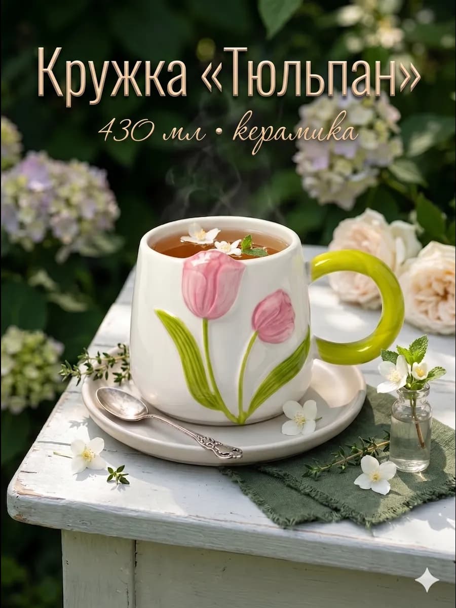 Кружка для чая и кофе керамическая 430 мл подарочная