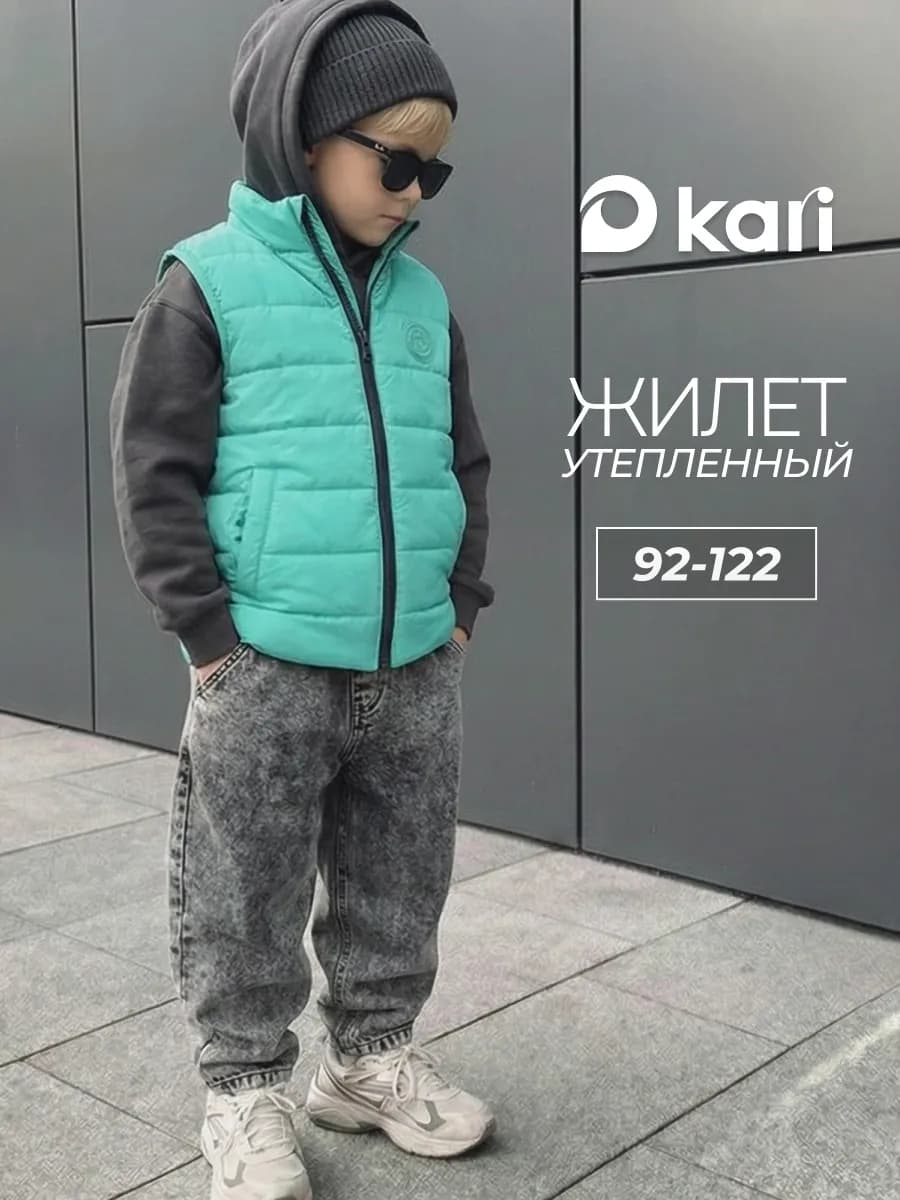 Жилет для мальчика утепленный без капюшона