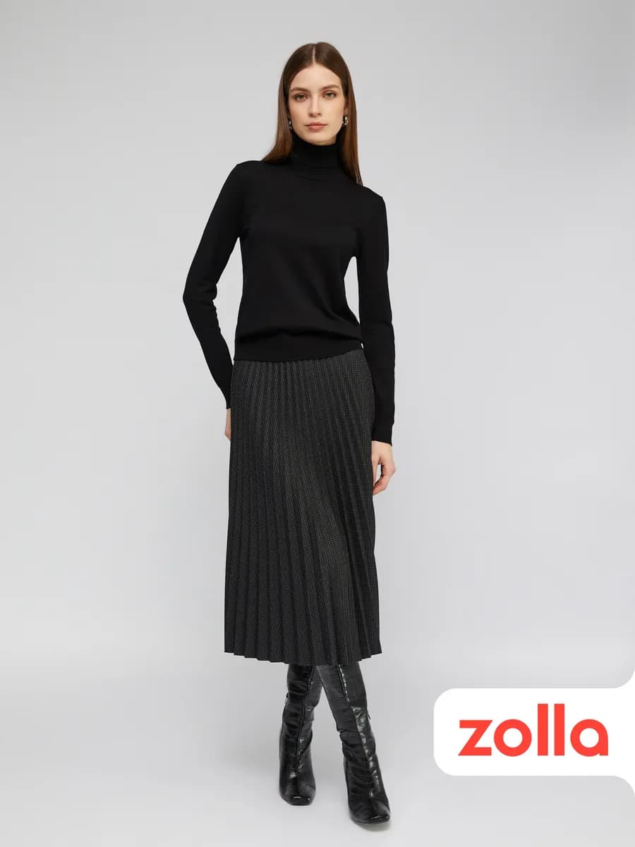 Женская трикотажная юбка плиссе миди