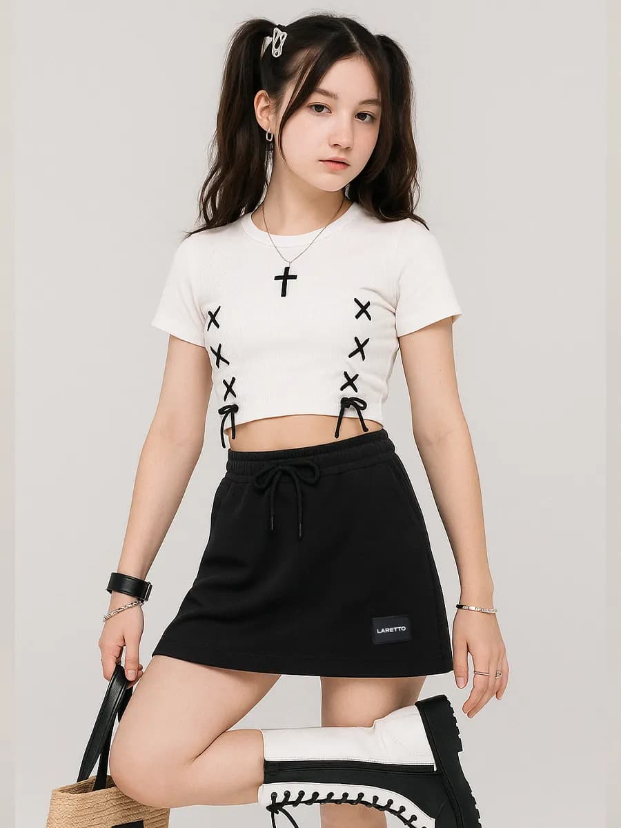 Спортивная юбка для девочки черная