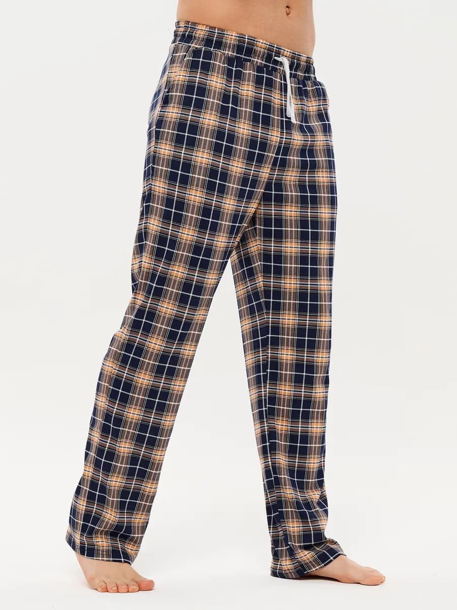 Брюки домашние в клетку хлопок пижамные