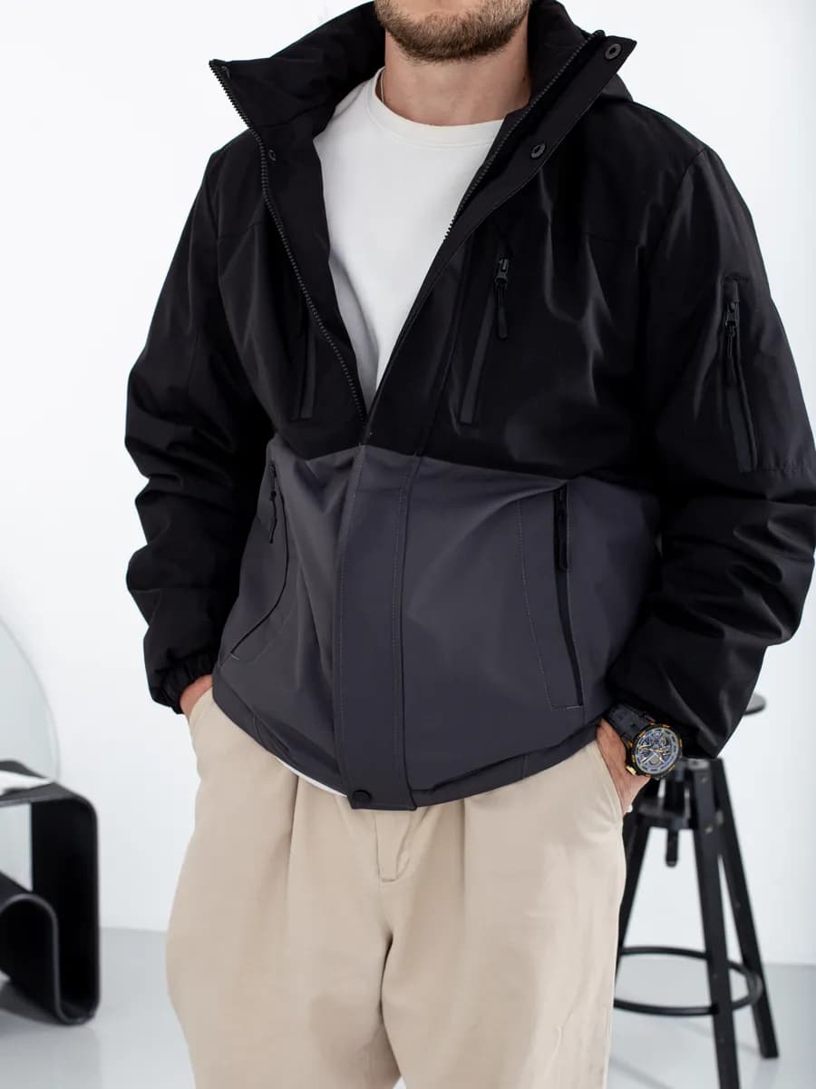 Куртка утепленная ветровка с капюшоном