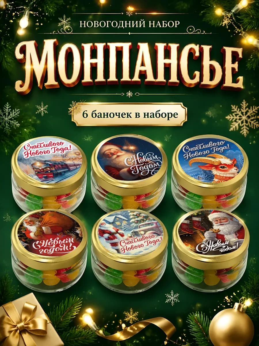 Сладкий подарок на Новый год 2027 леденцы монпансье