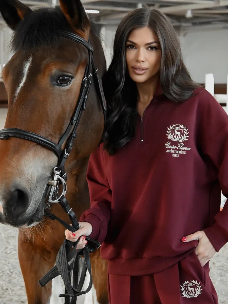 Спортивный костюм полузамок с принтом