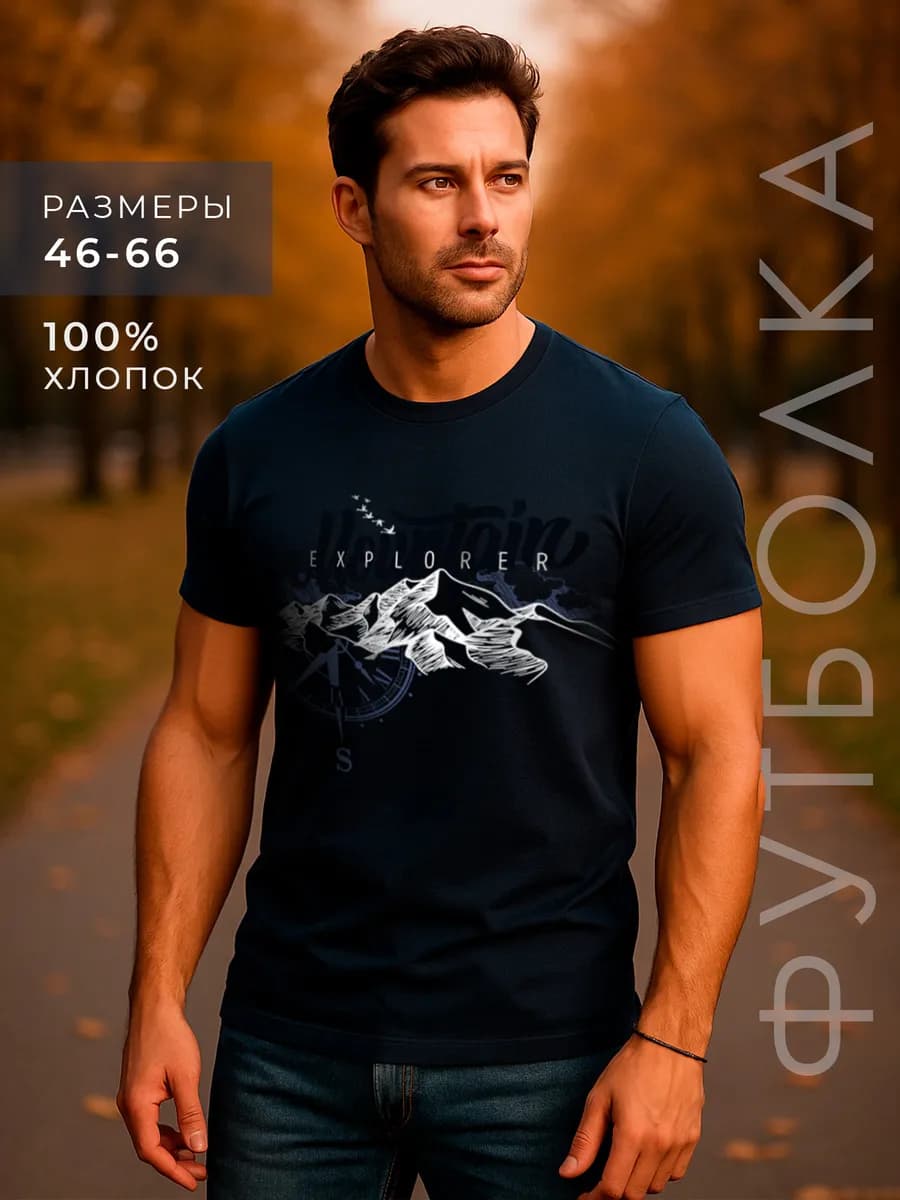 Футболка мужская с принтом - фото 1