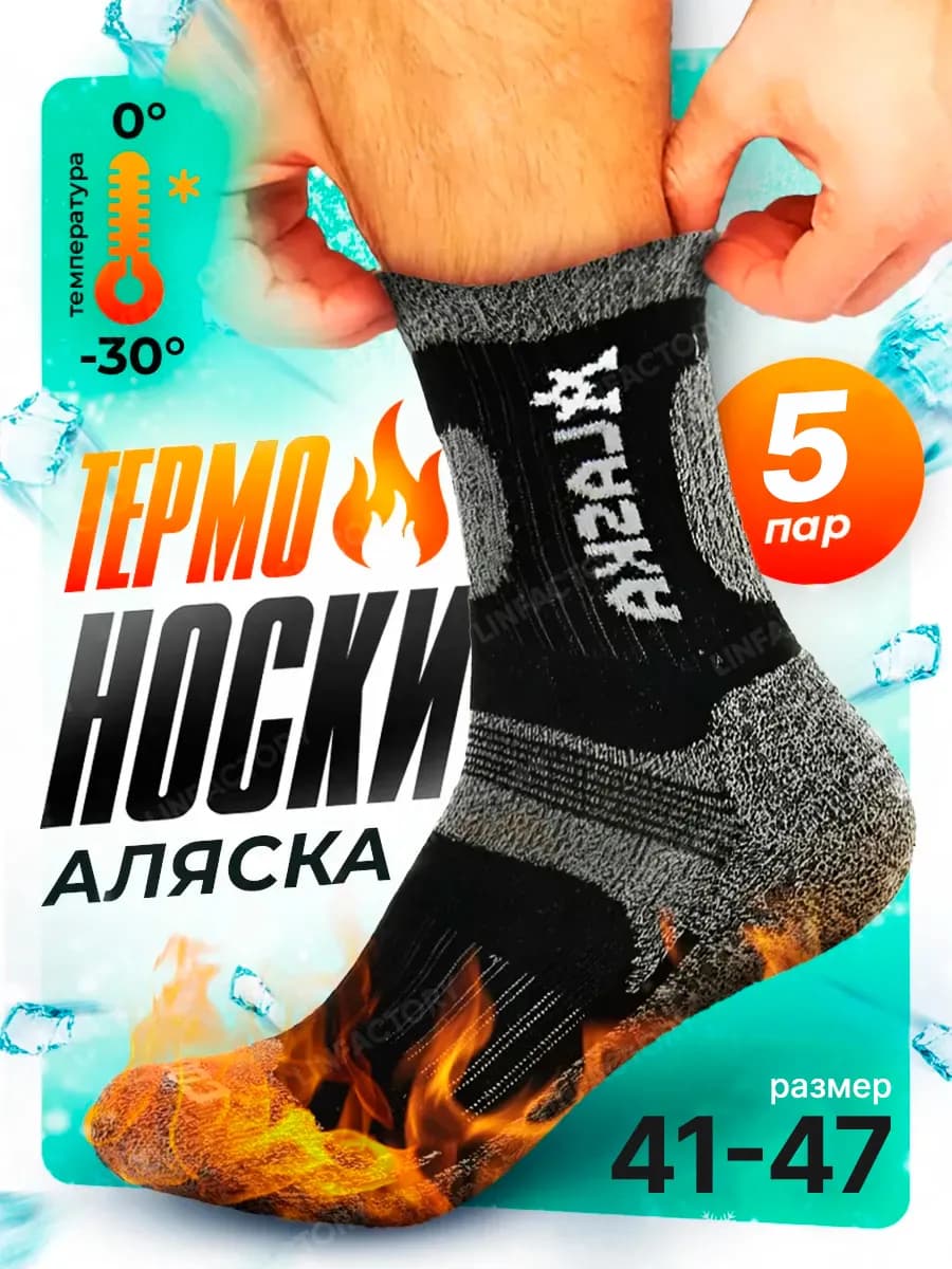Носки термо ALASKA мужские комплект 5 шт