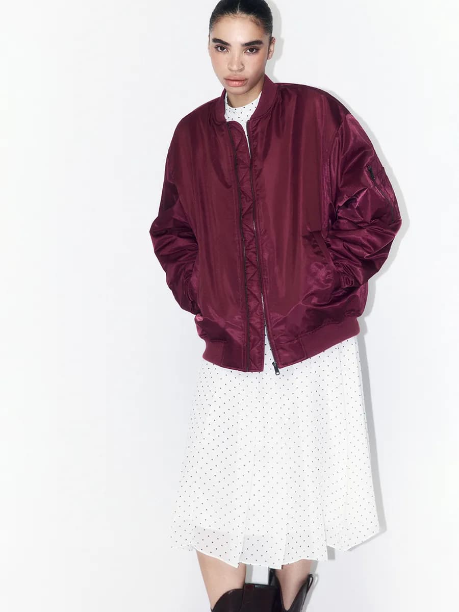 Куртка-бомбер оверсайз свободная на утеплителе