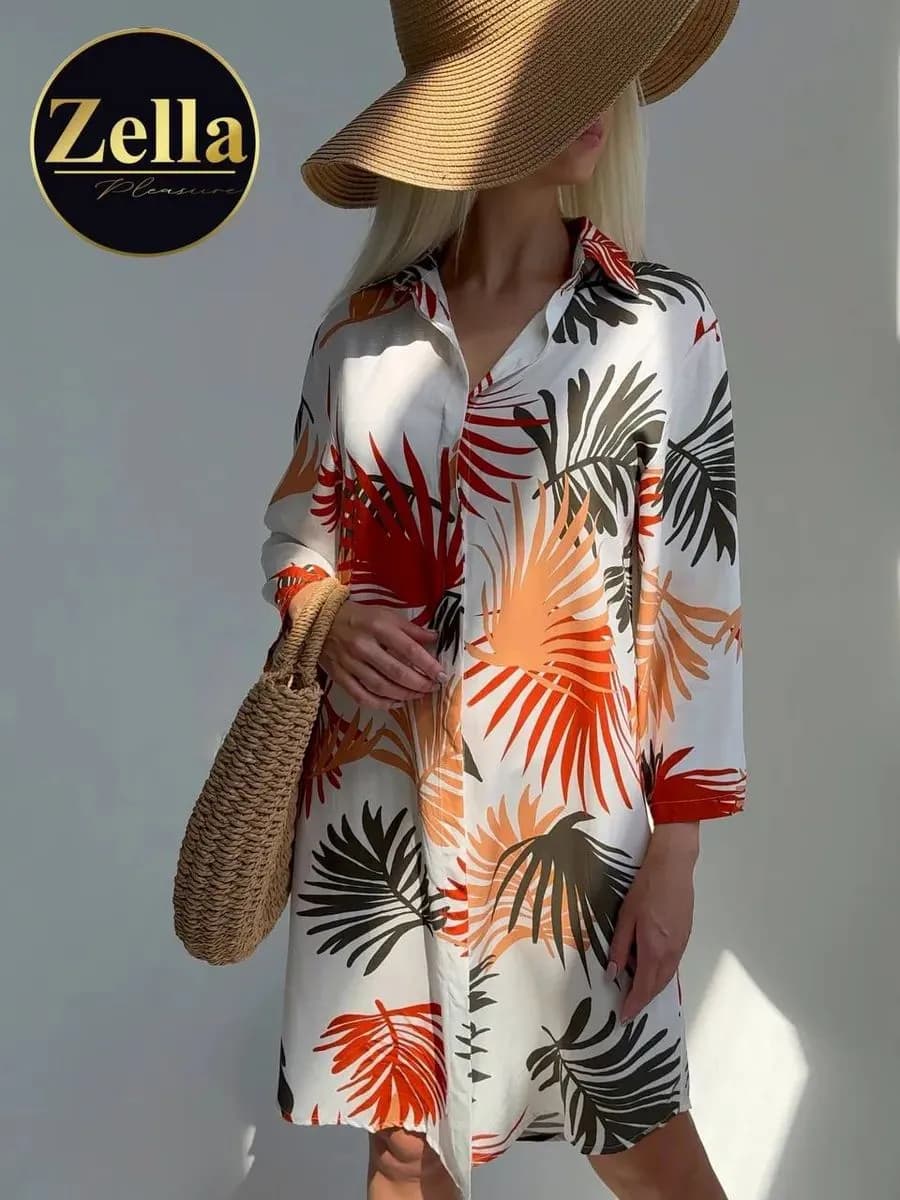 Рубашка летняя туника пляжное легкое парео 100% вискоза