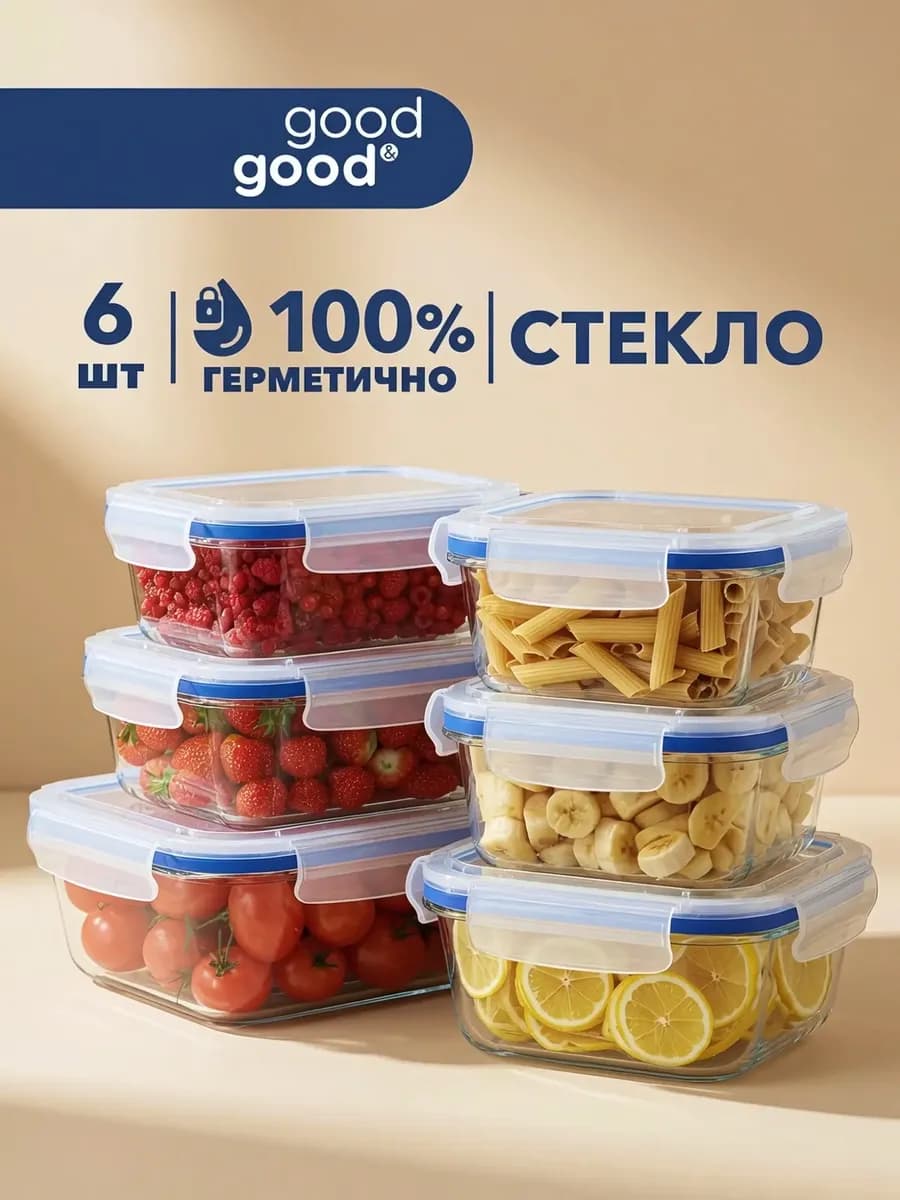 Контейнер для еды стекло герметичный