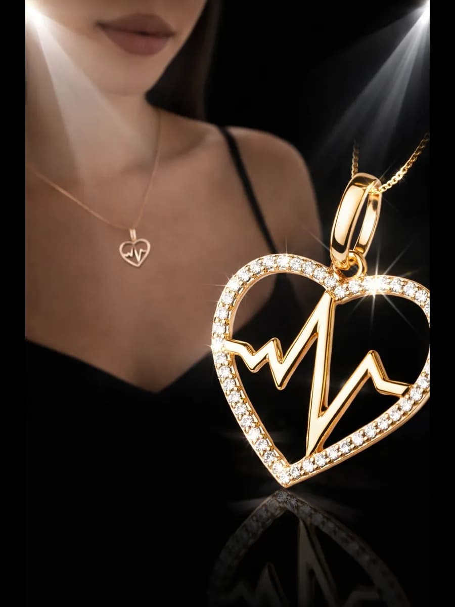 Подвеска на шею позолоченная бижутерия кулон сердце