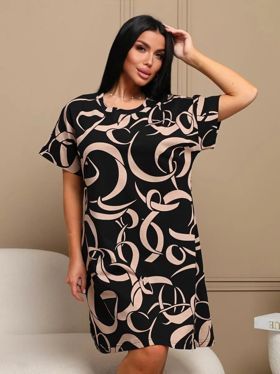 Туника домашняя больших размеров летняя хлопок