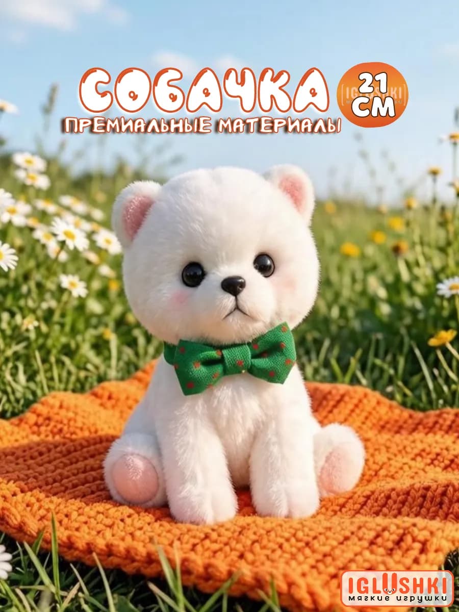 Собака акита-ину мягкая реалистичная игрушка