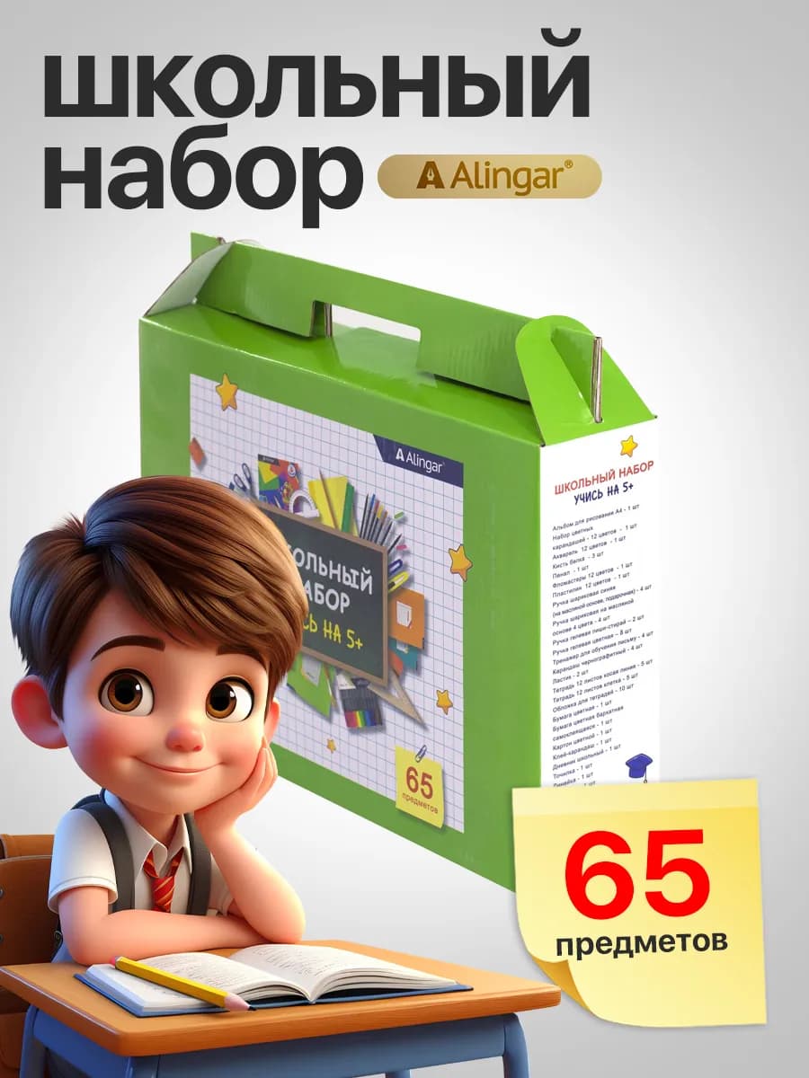 Набор первоклассника, 65 предметов